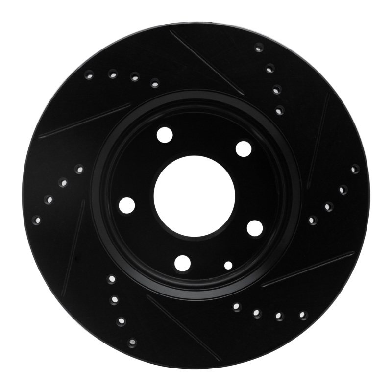 Mazda 3 Brake Rotor (1) - Front Left - R1 Concepts - Drilled & Slotted - Black - `14-`24